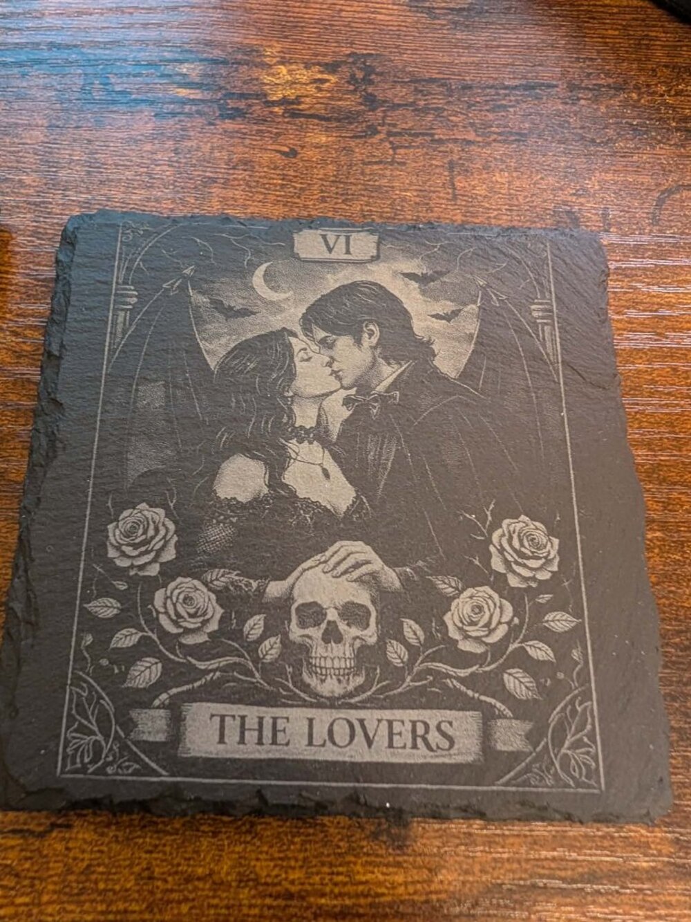 Gothic Tarot Card Slate Coasters | Dark Academia Witchy Decor | Sold Separately!